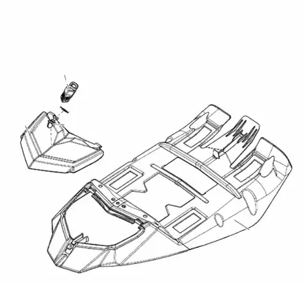 Sno-X Förvaringsboxens rem, Ski-Doo - Säten och dynor - D388530 - 2