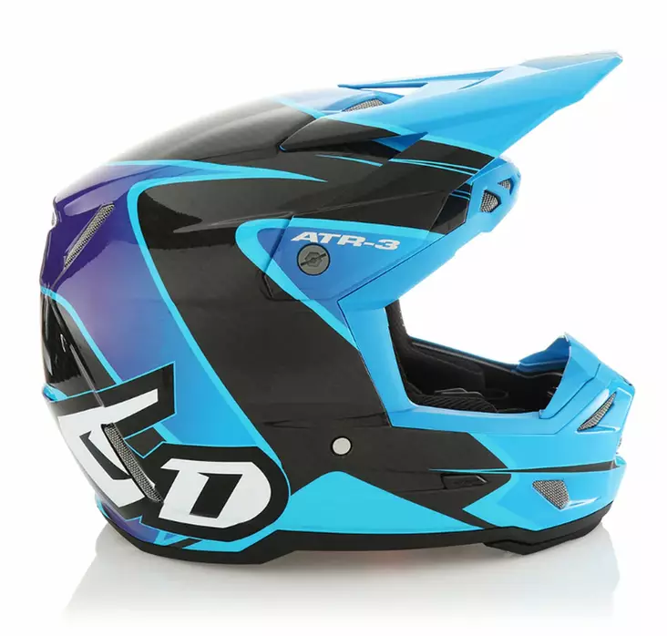 6D Helmet ATR-3 Wave Gloss Cyan Blue Purple FIM - Skoterhjälmar - D527520 - 1