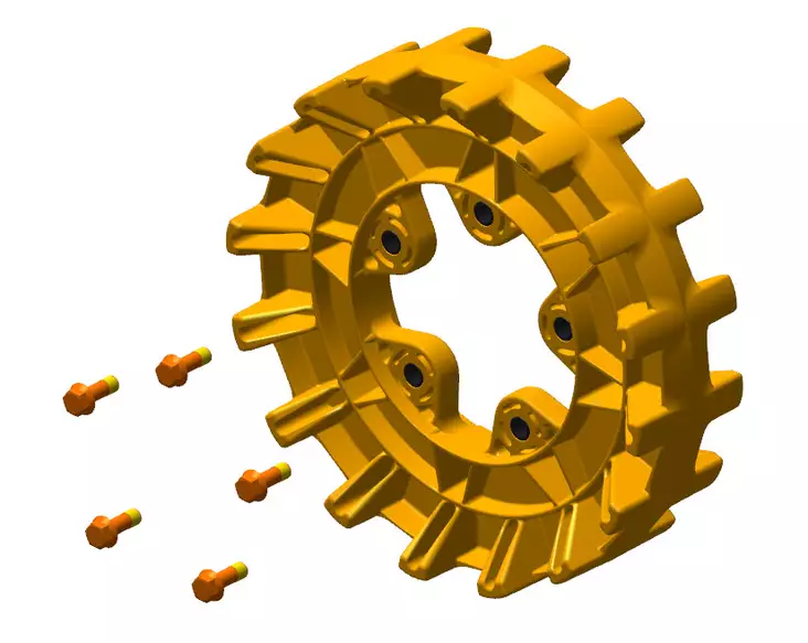 Camso Sprocket 16 teeth 4S, 5 bolt 3/8-16 x 1 1/4 - Tillbehör bandsats - D425671 - 1