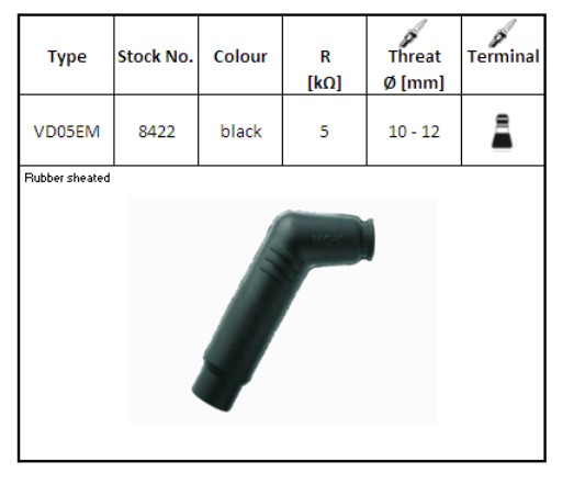 NGK Tändhatt VD05EM - Tändstift och tändhatt - D138181 - 1