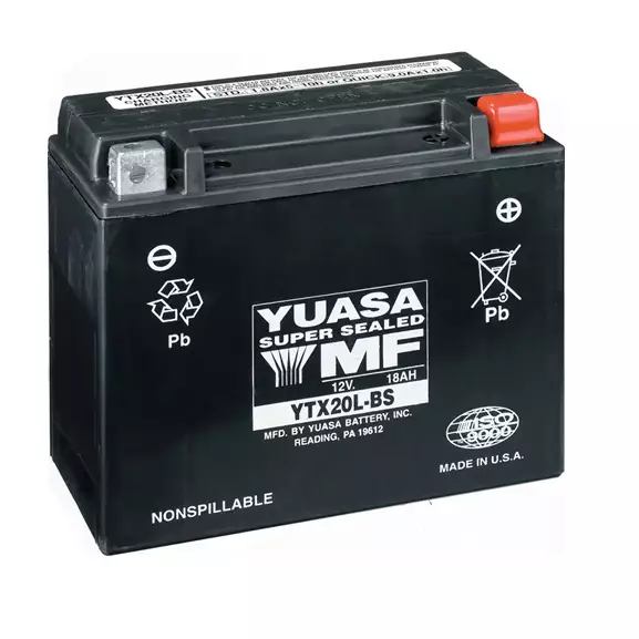 YUASA AGM BATTERI YTX20L-BS 12 VOLT 18 A - Batterier - 29021 - 1