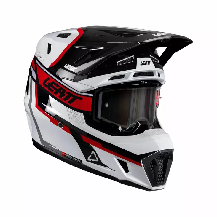 Leatt Hjälm+Goggles Moto 7.5 Vit/Röd V26 - Skoterhjälmar - D502911 - 1