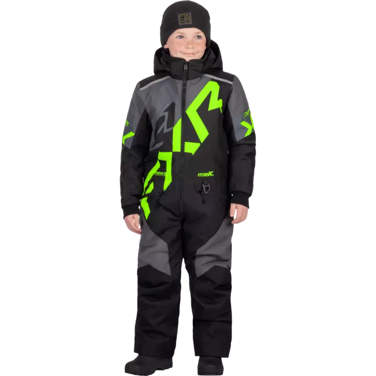 FXR Child Cold Cross CX Monosuit - Black/Charcoal/Lime - Skoterkläder barn - 61092 - 1