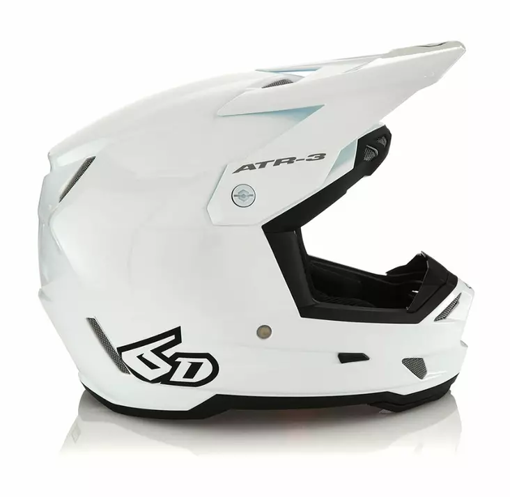 6D Helmet ATR-3 Solid Gloss White FIM - Skoterhjälmar - D527514 - 1