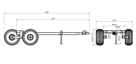 Ultratec Grundstomme 80mm boggievagn inkl. stödben - Vagnar - D252145 - 2
