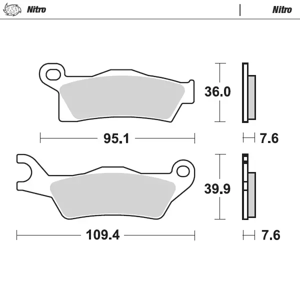 Moto-Master Bromsklossats Can-Am: Outlander 2012-2013 höger - Bromsbelägg - D135176 - 1