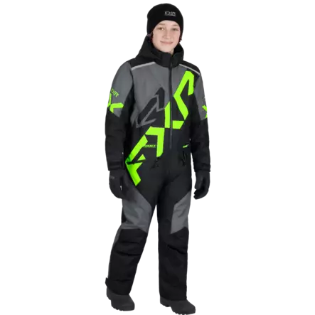 FXR Youth Cold Cross CX Monosuit - Black/Charcoal/Lime - Skoterkläder barn - 61107 - 1