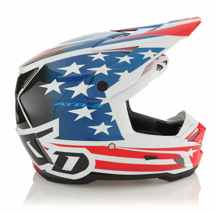 6D Helmet ATR-3 Patriot Gloss Red White Blue FIM - Skoterhjälmar - D527527 - 1