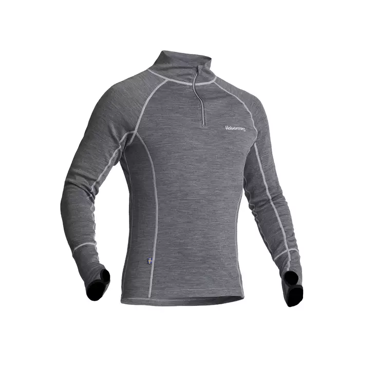 Halvarssons Tröja Wool Polo Grå - Underställ och strumpor - D388257 - 1