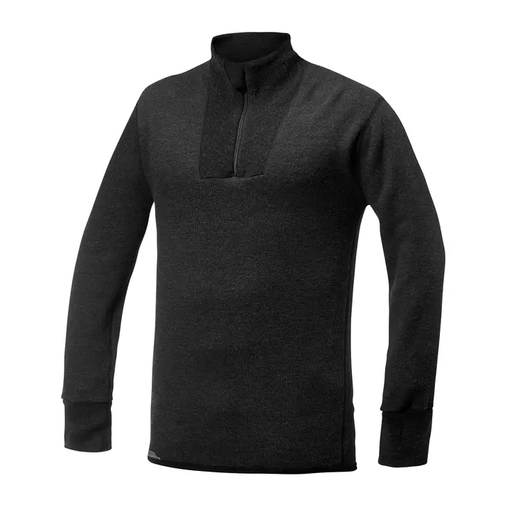 Woolpower Zip Turtleneck 400 Merino Mid layer svart - Underställ och strumpor - D480007 - 1
