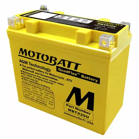 MotoBatt MBTX20U 12V Batteri - SORT! - Eldelar - 48309 - 1