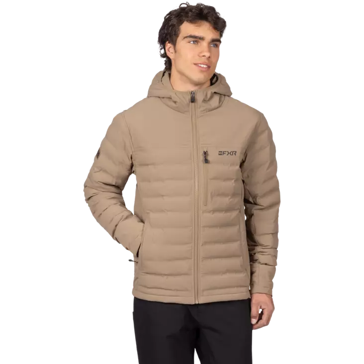 FXR Men's Podium Windproof Quilted Jacket - Canvas/Black - Skoterjackor - 61159 - 1
