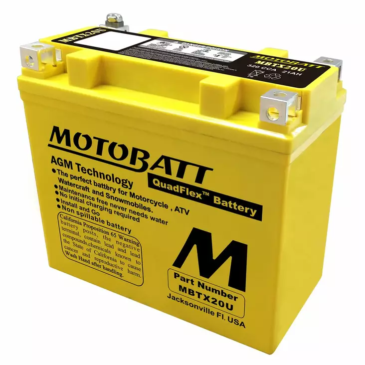 MotoBatt MBTX20U 12V Batteri - SORT! - Eldelar - 48309 - 1